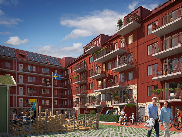 Nybyggnation av 90 badrum i splitternya bostadsområdet Björlanda Ängar på uppdrag av Skanska.